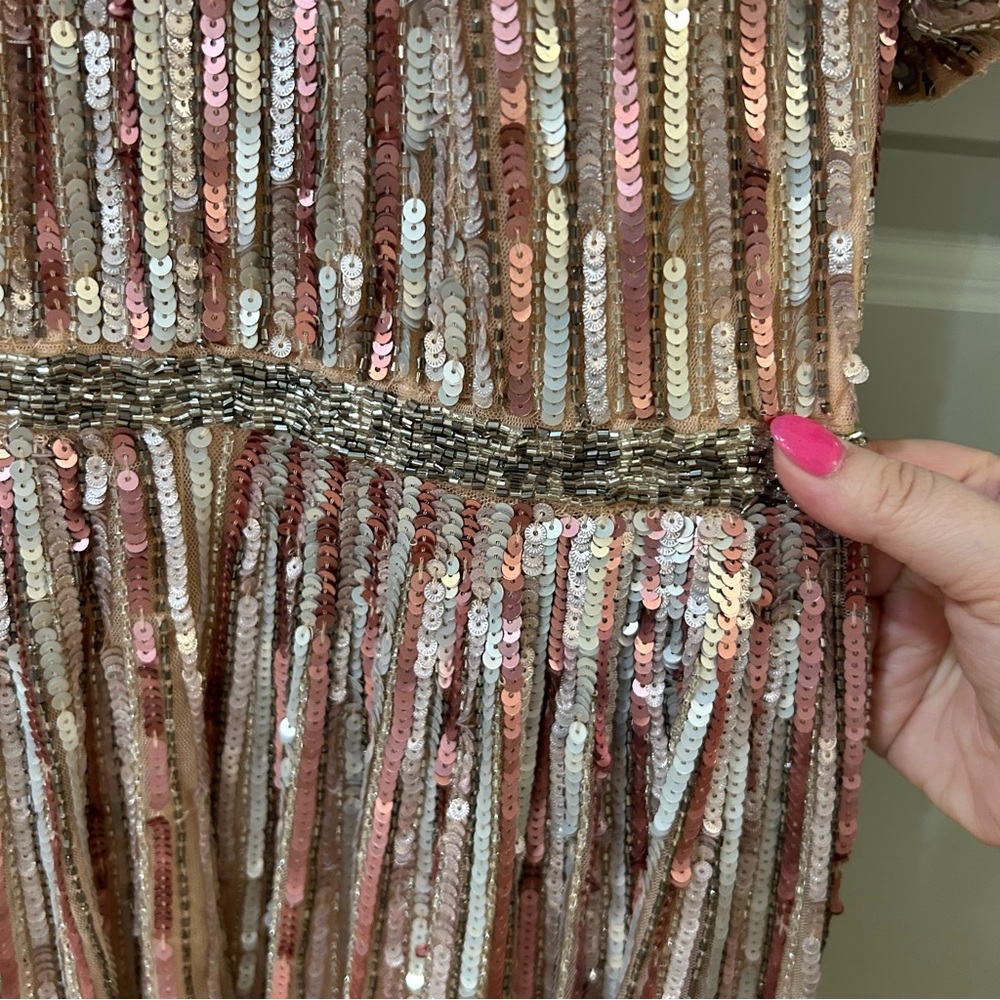 NWT Mac Duggal 4913M Rose Pink Sequin Embellished Gown - Picture 7 of 10